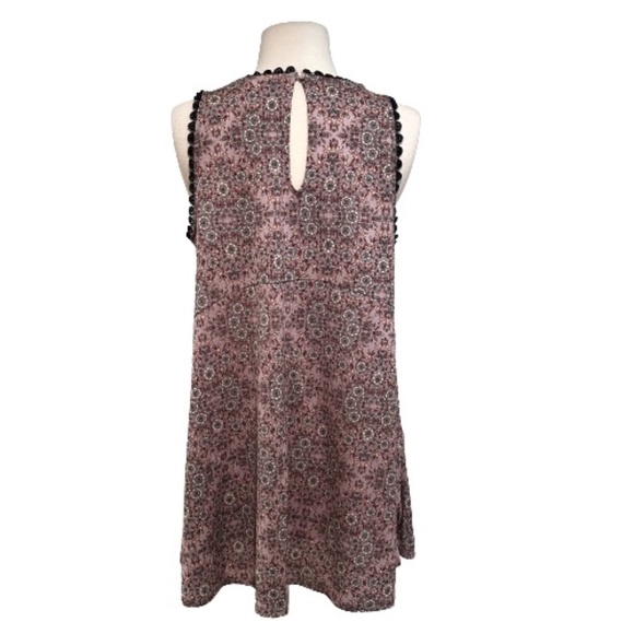 LC LAUREN CONRAD Top Peplum Crochet Dusk Pink Floral Sleeveless Large - Picture 5 of 10